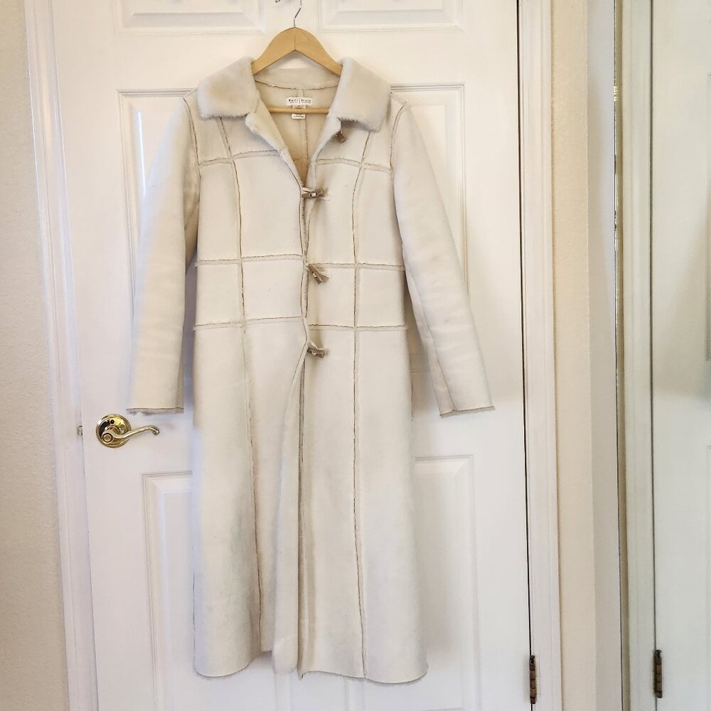 White House Black Market Long white coat, XS